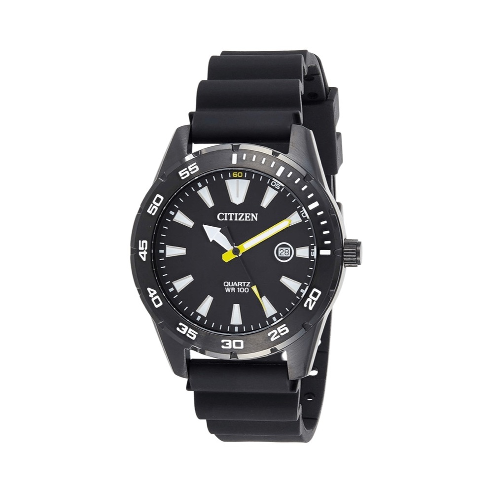 New Citizen Men’s Black Sport Watch – 100M Water Resistant, Box Included